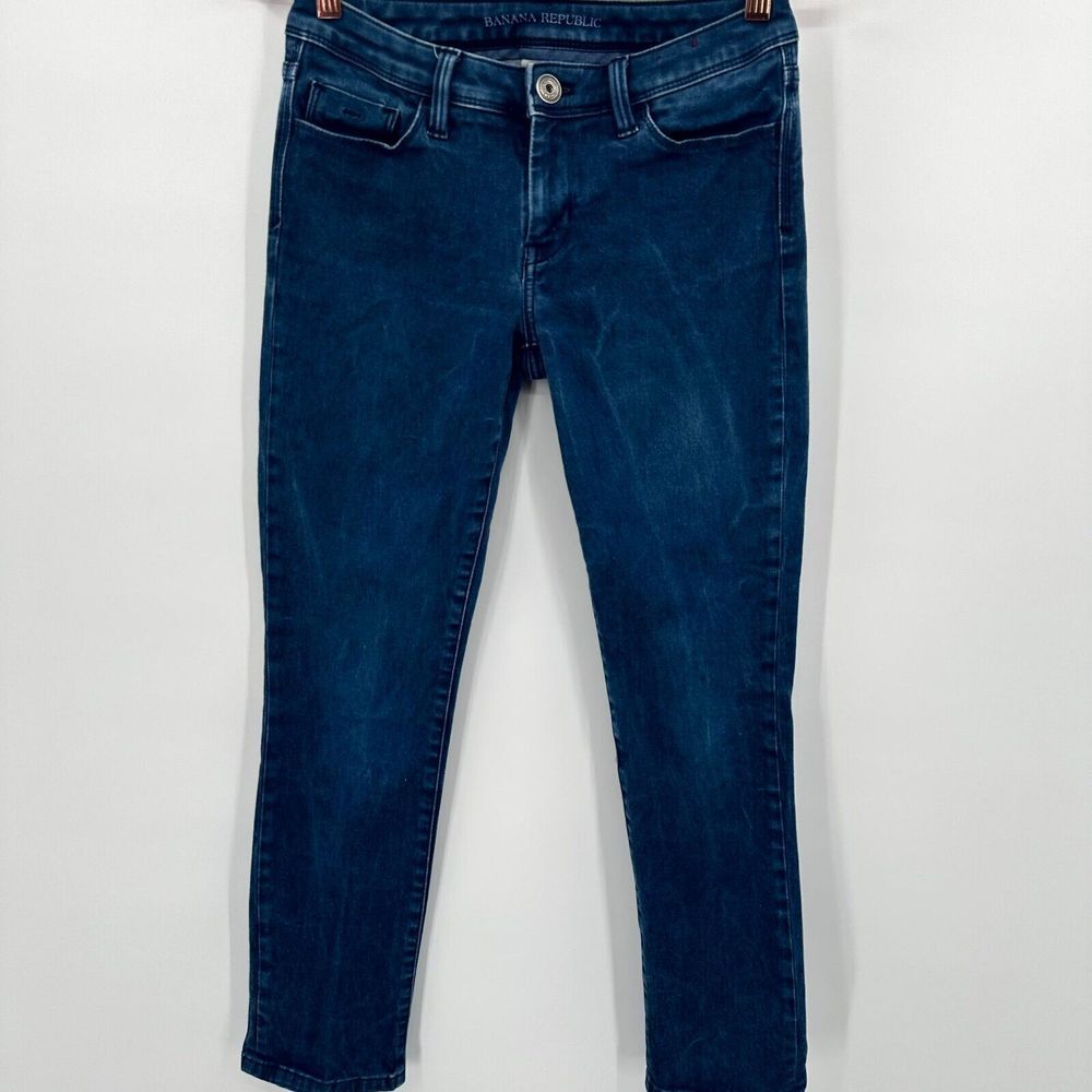 Banana Republic Jeans Women's 26 Blue Denim Single Stitch Mid Rise Skinny Leg